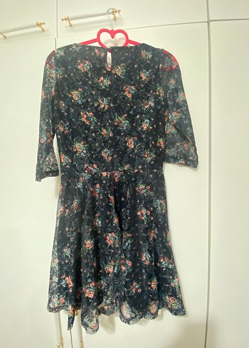 Çiçek Desenli Vintage Midi Elbise - Görsel 4