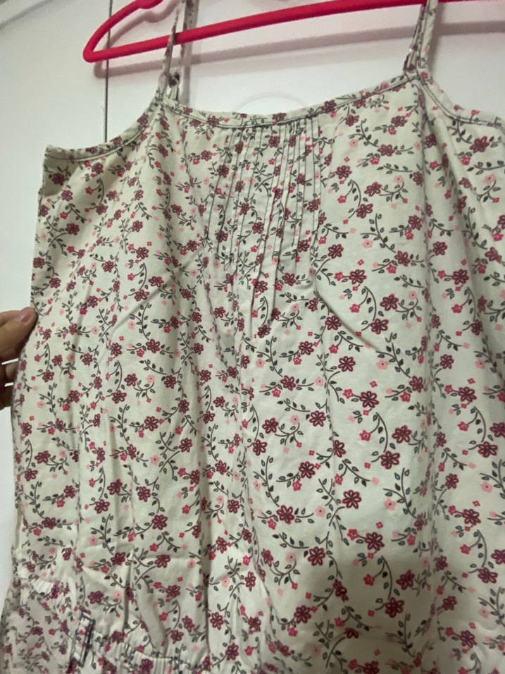 Kız Çocuk Pamuklu Çiçek Desenli Tulum - Görsel 2