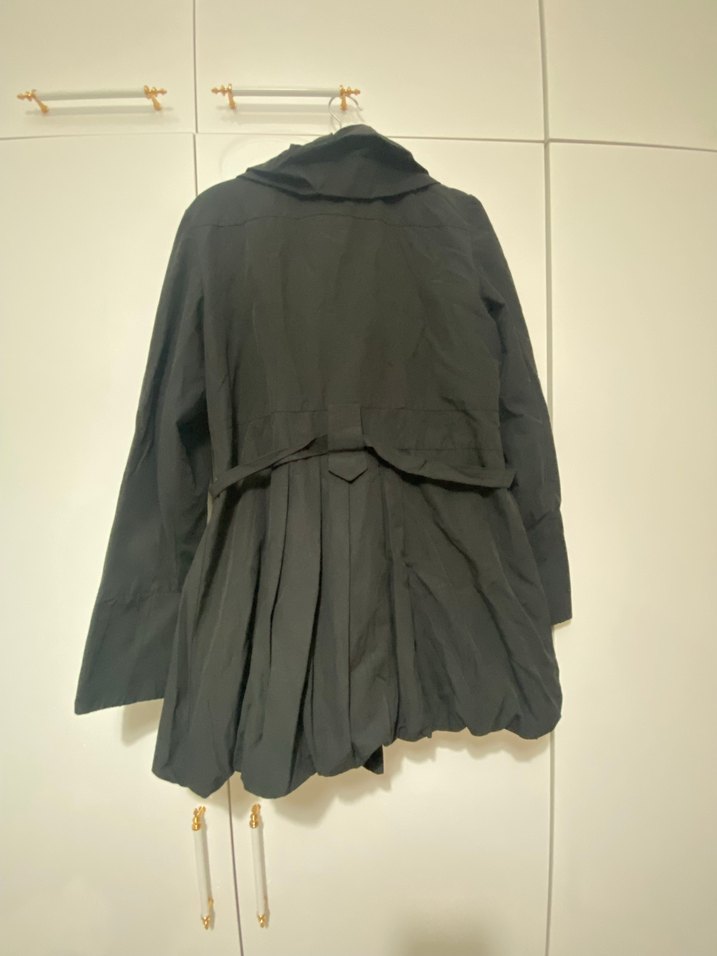 Siyah Midi Kemerli Kadın Trençkot - Görsel 3