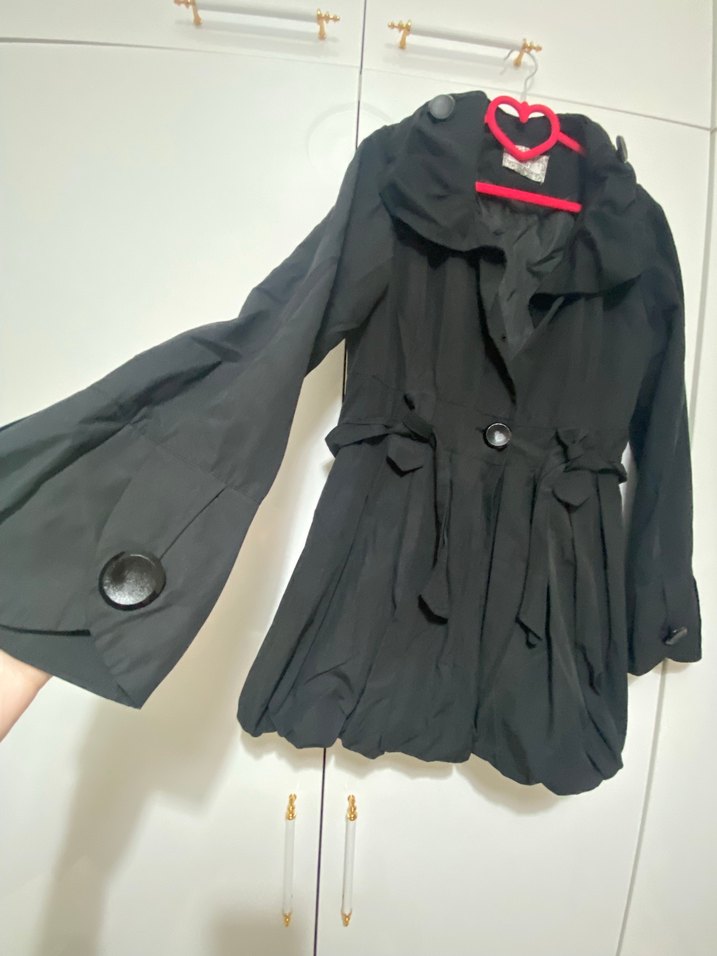 Siyah Midi Kemerli Kadın Trençkot - Görsel 2