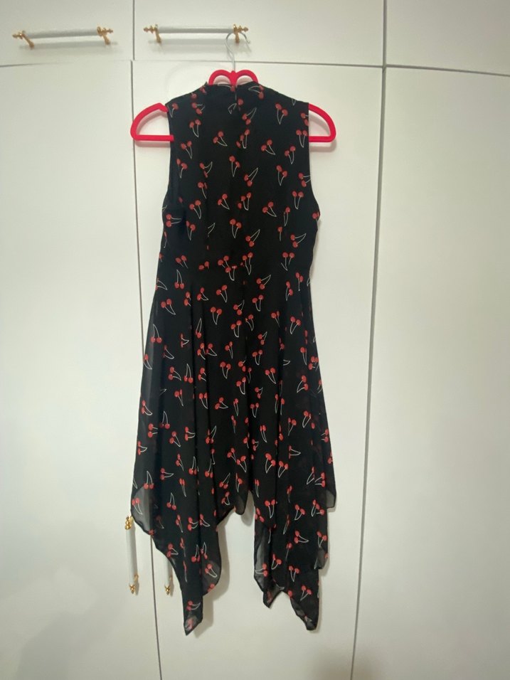 Siyah Uzun Salaş Halter Yaka Elbise - Görsel 3