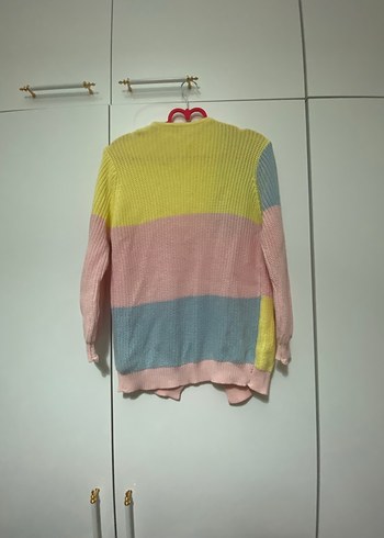 Renkli Mini Örgü Kadın Hırka - Görsel 2