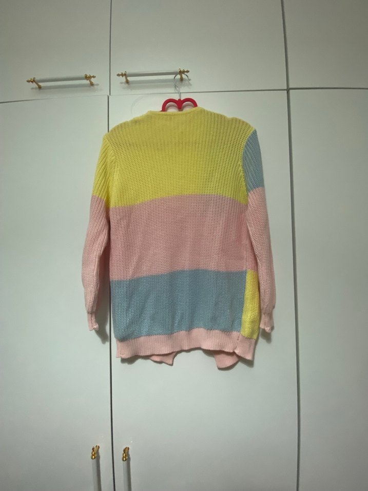 Renkli Mini Örgü Kadın Hırka - Görsel 2