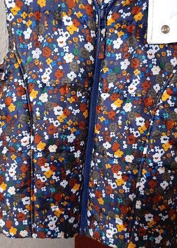 Çiçek Desenli Kız Çocuk Fermuarlı Yelek - Görsel 2