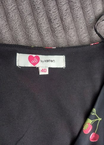 Kırmızı Kiraz Desenli  Bohem Elbise - Görsel 5