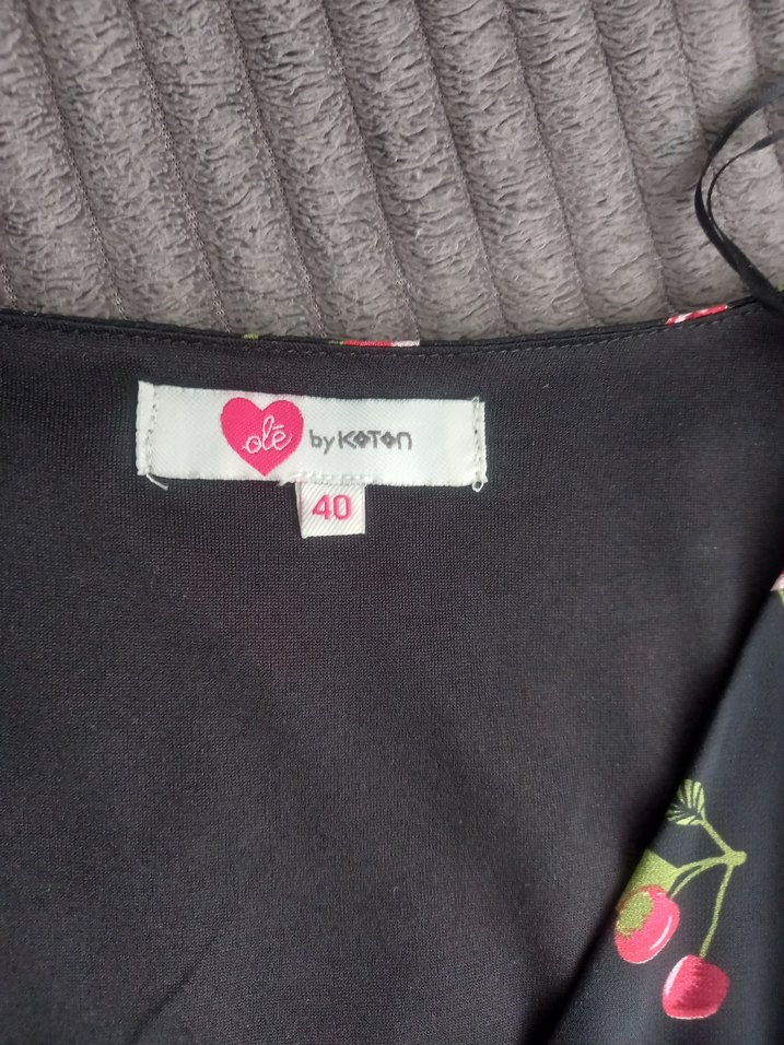 Kırmızı Kiraz Desenli  Bohem Elbise - Görsel 5