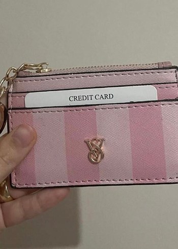 Pembe Deri Fermuarlı Kadın Kartlık VS