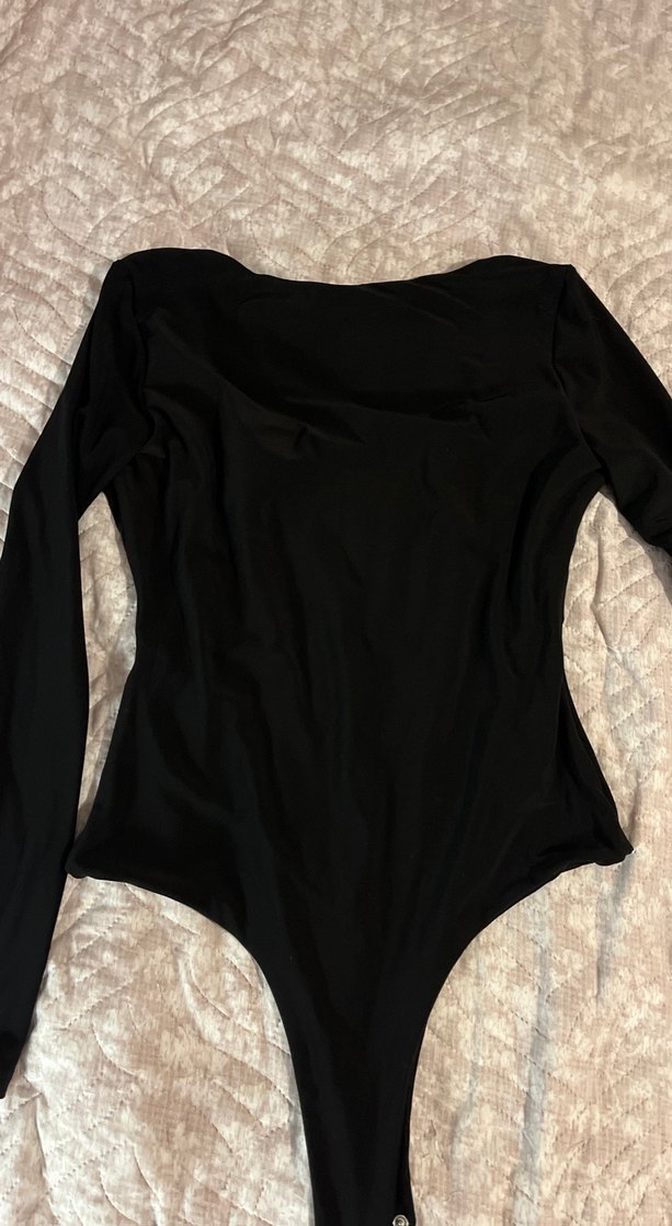 Siyah Uzun Kollu Kadın Body - Görsel 4