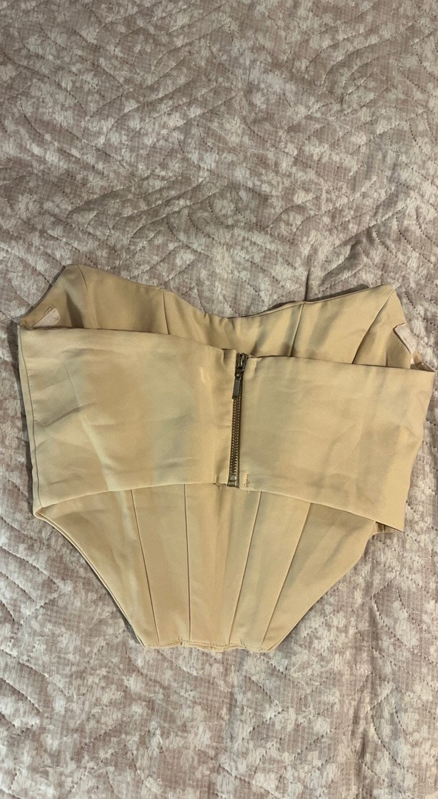 Bej Straplez Büstiyer - Görsel 2