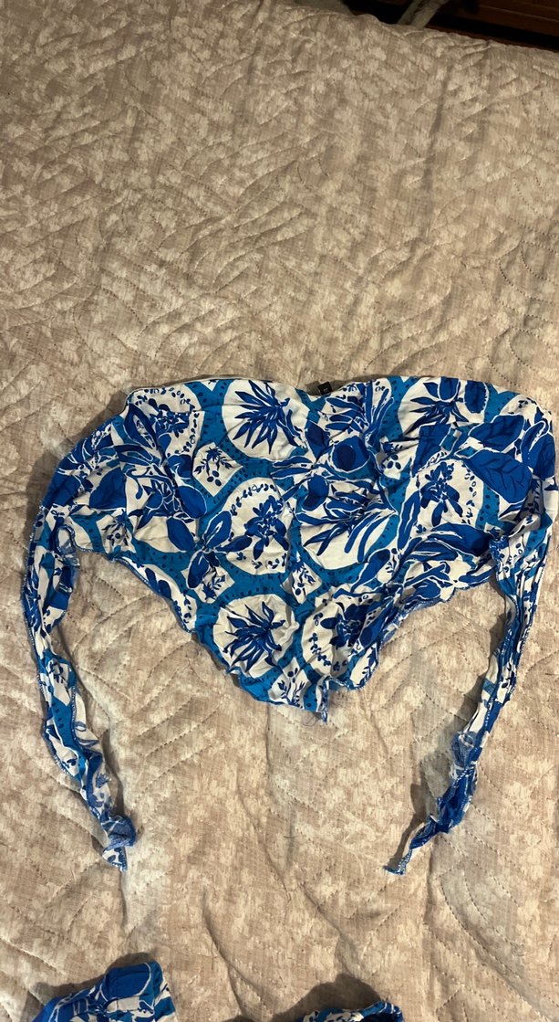 Desenli mavi-beyaz ikili yazlık takım - Görsel 2