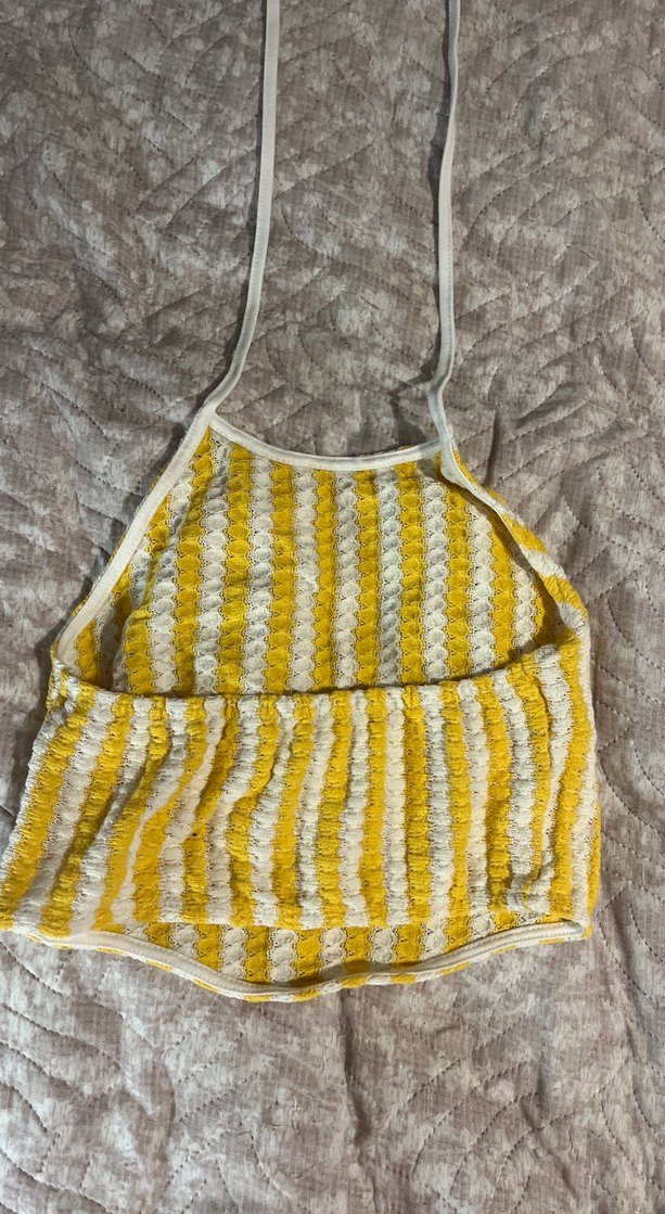 Sarı Çizgili Örgü Bohem İkili Takım - Görsel 3