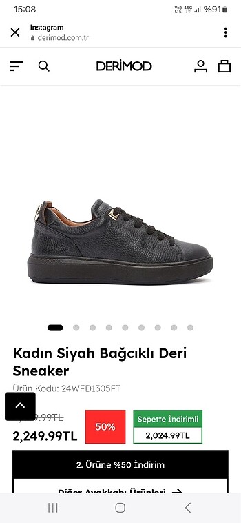 37 Beden Kadın siyah bağcıklı spor ayakkabı
