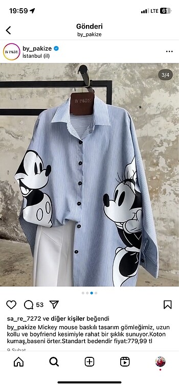 Micky mouse gömlek mavi çizgili
