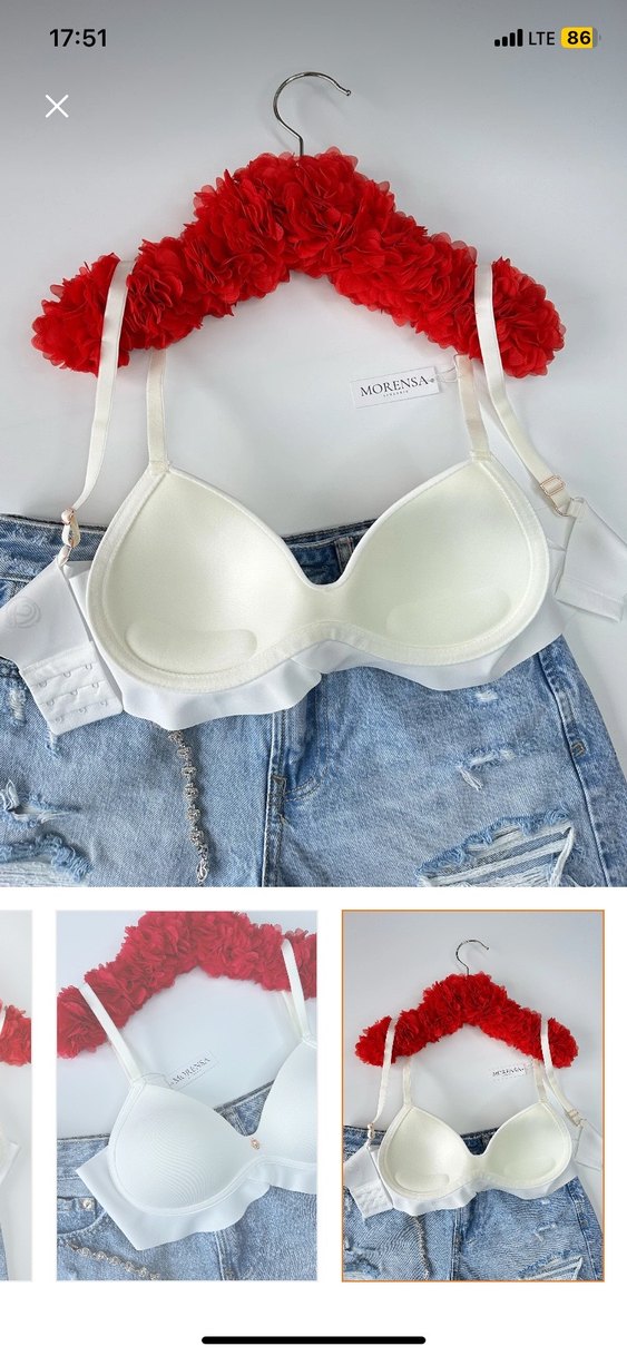 Beyaz Minimalist Midi Sütyen - Görsel 3