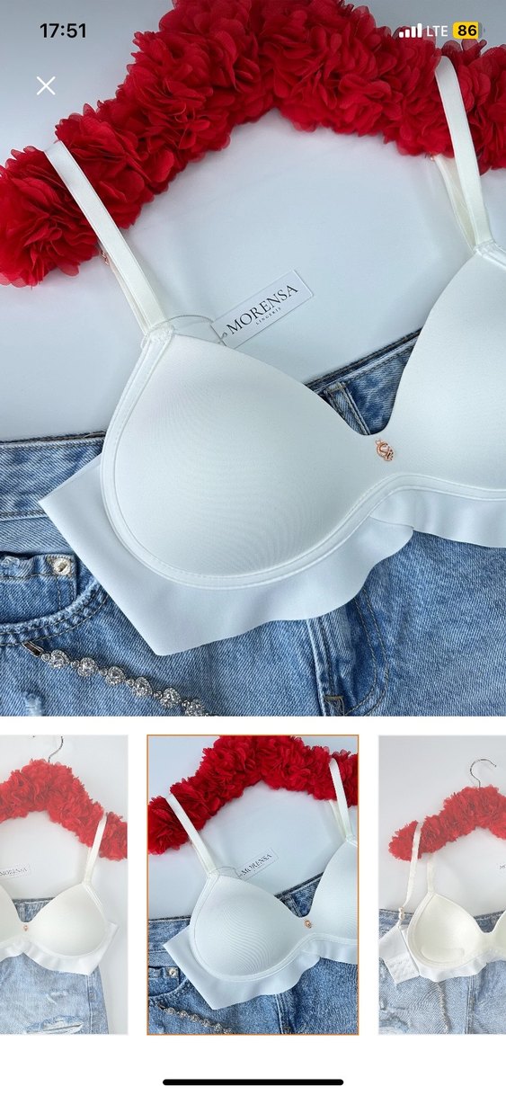 Beyaz Minimalist Midi Sütyen - Görsel 2