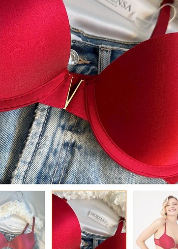 Kırmızı Minimalist Mini Sütyen - Görsel 5