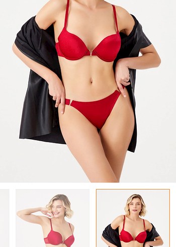 Kırmızı Minimalist Mini Sütyen - Görsel 3