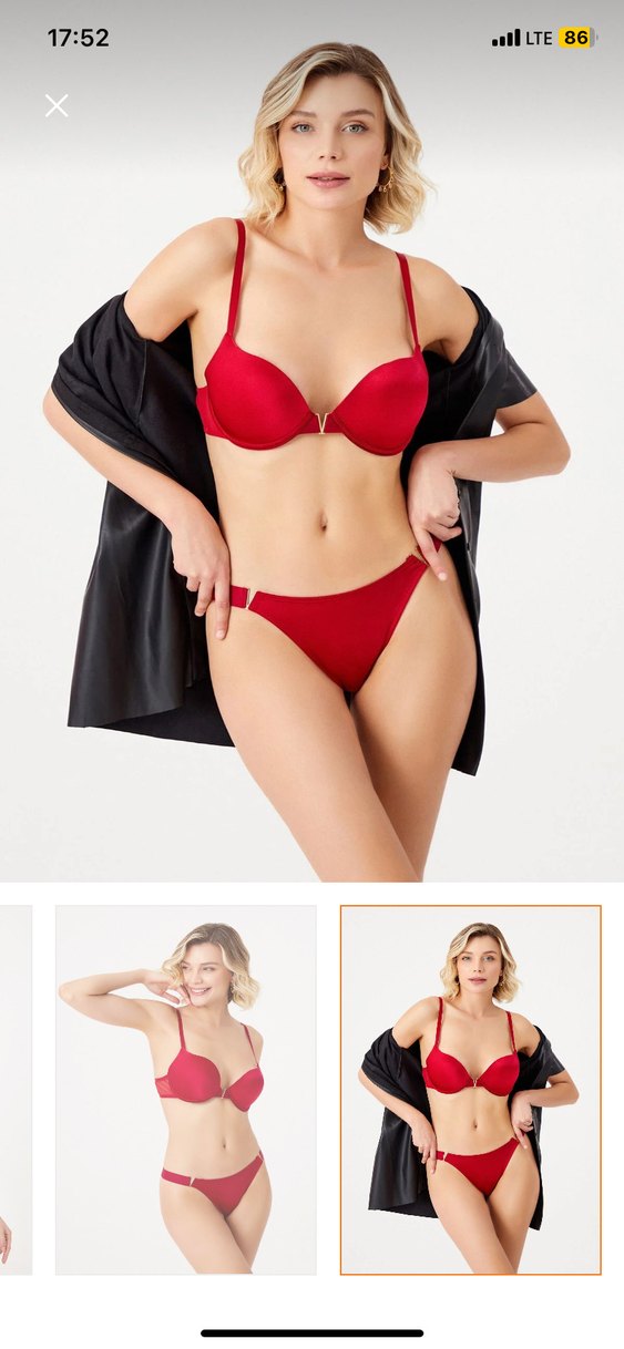 Kırmızı Minimalist Mini Sütyen - Görsel 3