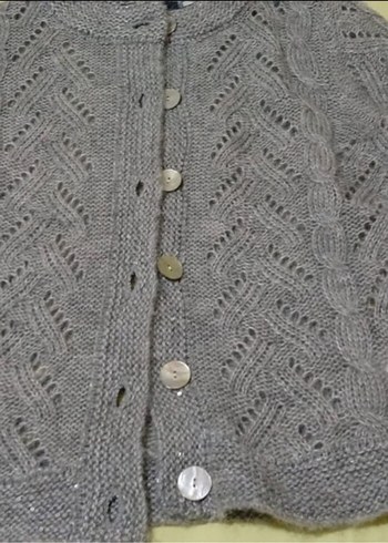 Gri Örgü Kadın Hırka - Görsel 2