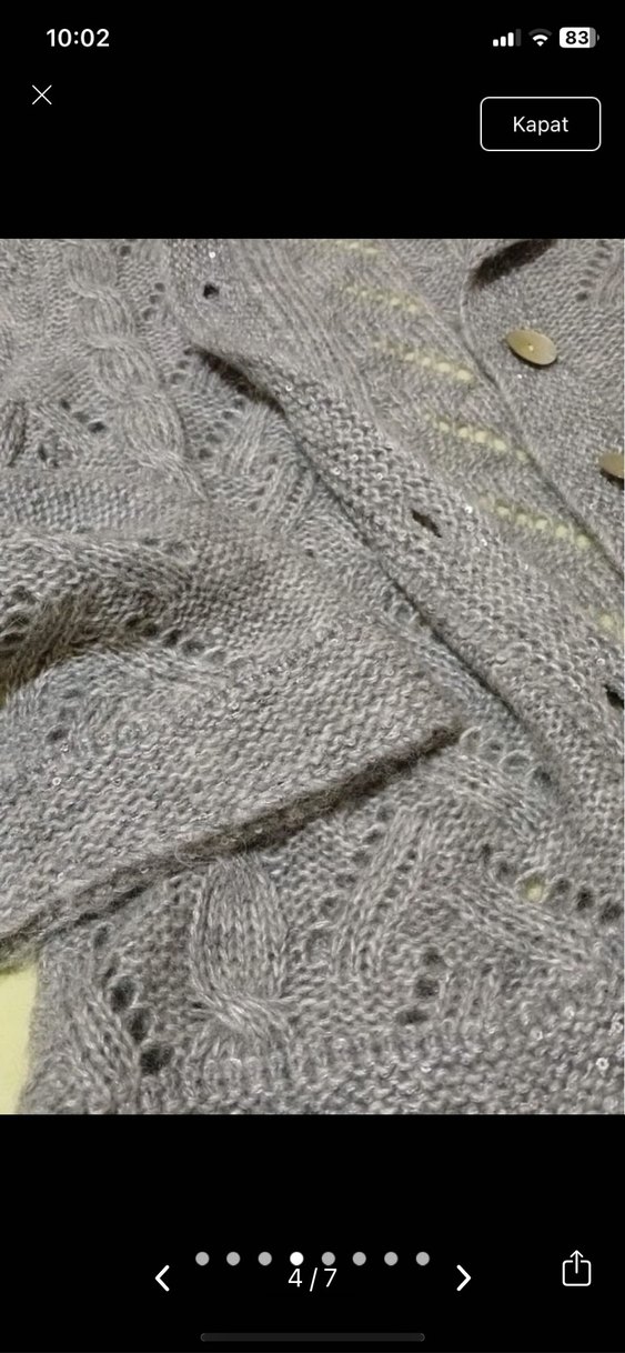 Gri Örgü Kadın Hırka - Görsel 3