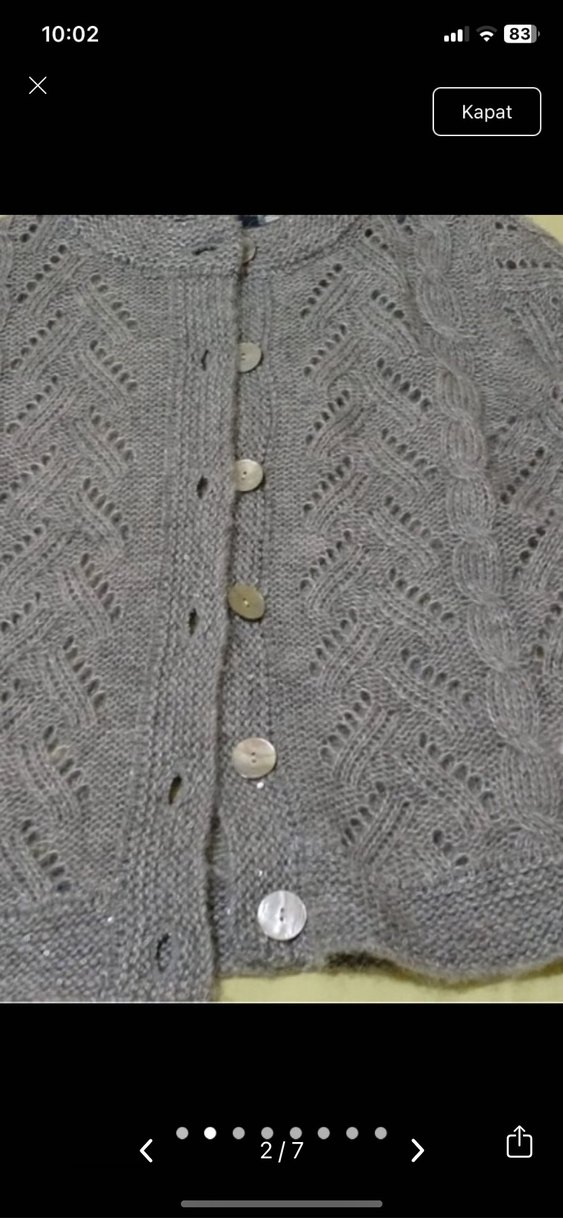 Gri Örgü Kadın Hırka - Görsel 2