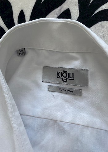 Erkek Beyaz Keten Gömlek, Düğmeli, Uzun Kollu - Görsel 4