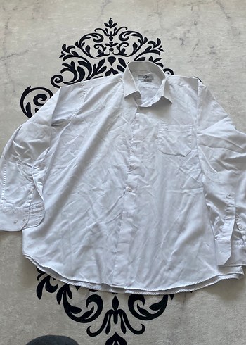 Erkek Beyaz Keten Gömlek, Düğmeli, Uzun Kollu - Görsel 2