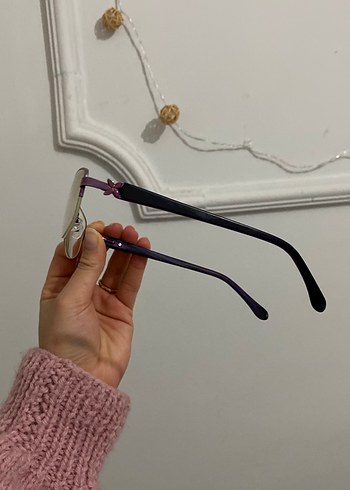 Şeffaf Camlı Mor Minimalist Kadın Gözlüğü - Görsel 3