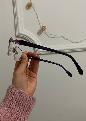 Şeffaf Camlı Mor Minimalist Kadın Gözlüğü - Görsel 4