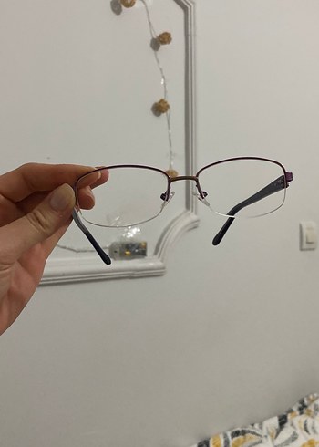 Şeffaf Camlı Mor Minimalist Kadın Gözlüğü - Görsel 7