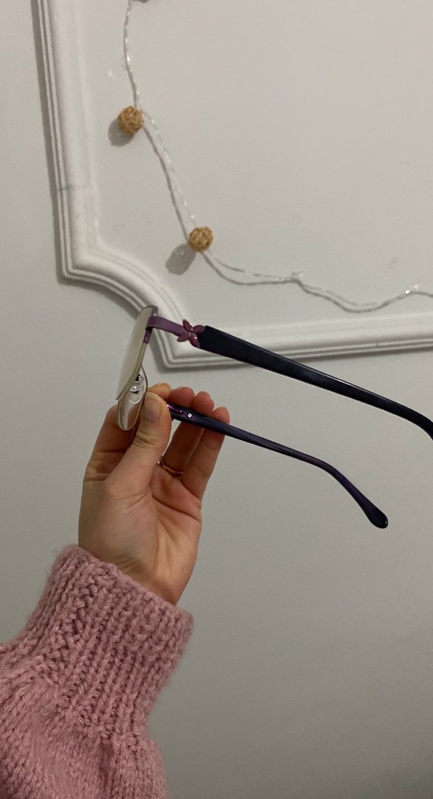 Şeffaf Camlı Mor Minimalist Kadın Gözlüğü - Görsel 2