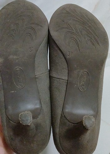 Bej Süet Dolgu Topuklu Kadın Klasik Ayakkabı - Görsel 2