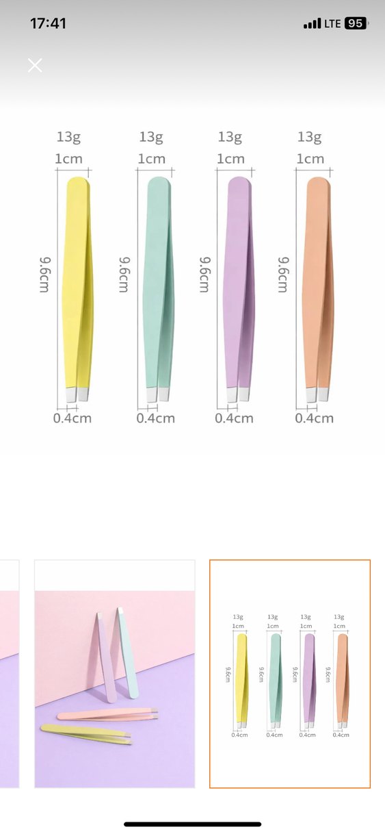 Pastel Renkli Düz Uçlu Profesyonel Cımbız - Görsel 2