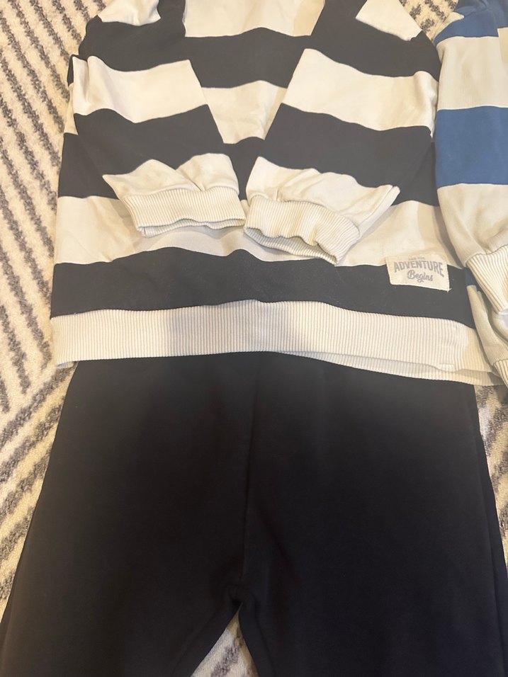 Uzun Kollu Çizgili Bebek Erkek Takımı 2li Set 3-4 yaş - Görsel 2