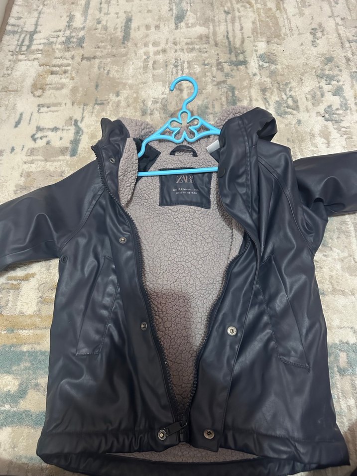 Zara Gri Kürklü Mont - Görsel 4