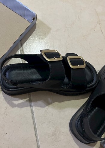 Siyah Kadın Platform Topuklu Sandalet - Görsel 2