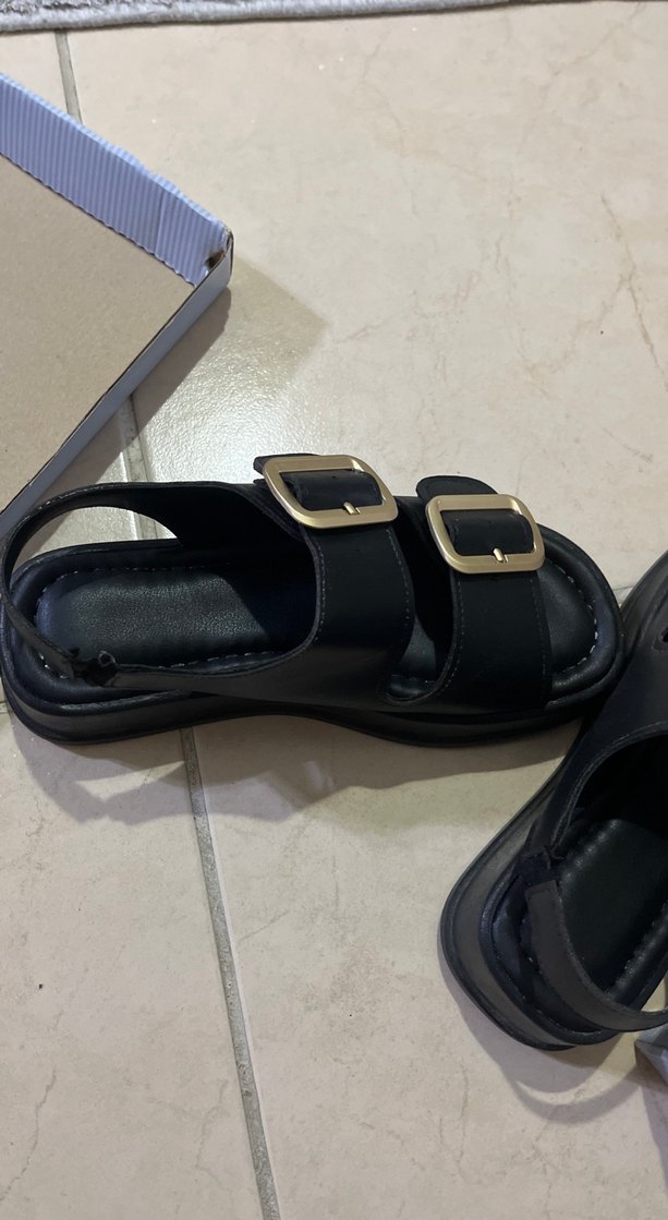 Siyah Kadın Platform Topuklu Sandalet - Görsel 2