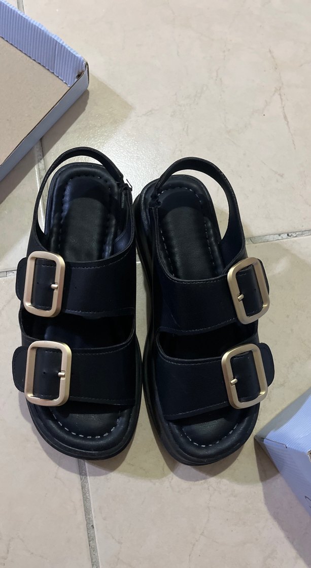 Siyah Kadın Platform Topuklu Sandalet - Görsel 3