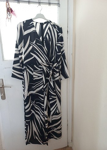 mango marka Zebra Desenli Uzun Kadın Elbise