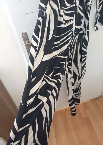 40 Beden mango marka Zebra Desenli Uzun Kadın Elbise