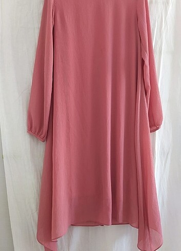 Şifon astarlı asimetrik kesimli tunik elbise 