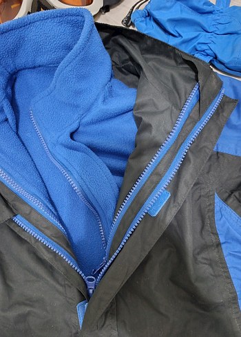 Erkek Çocuk Mavi Biker Mont ve Eldiven - Görsel 6