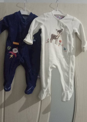 iki tanein fiyatı Beyaz Nakışlı Uzun Kollu Bebek Tulum - Görsel 2