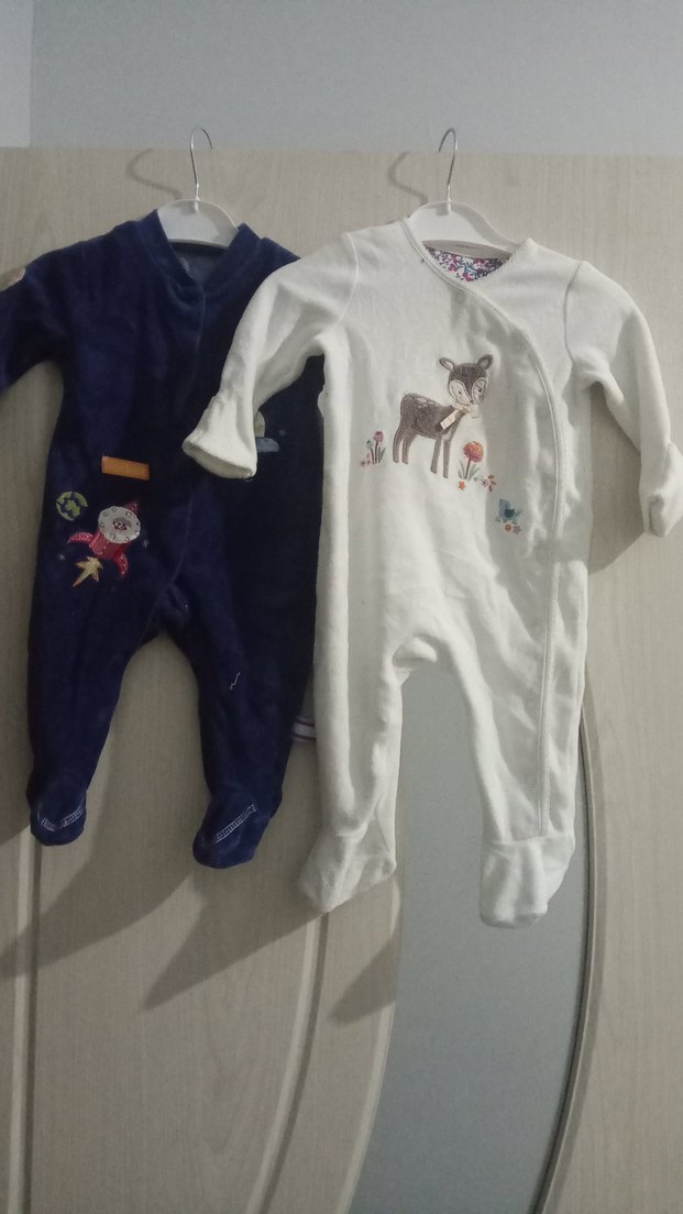 iki tanein fiyatı Beyaz Nakışlı Uzun Kollu Bebek Tulum - Görsel 2