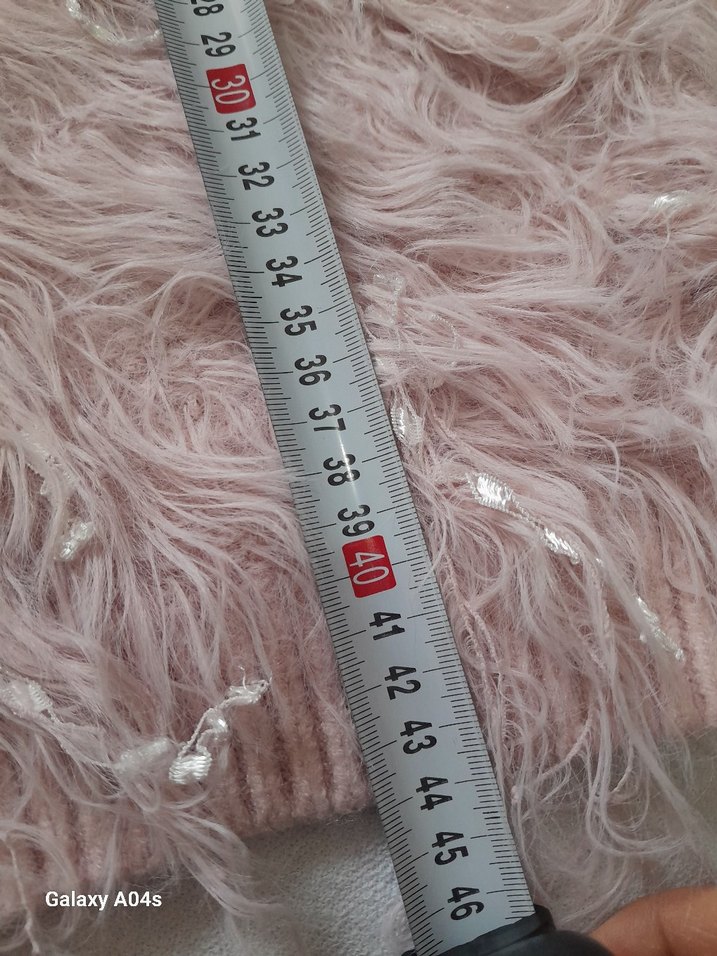 Pembe Kürk Detaylı Kısa Kadın Kazak - Görsel 2