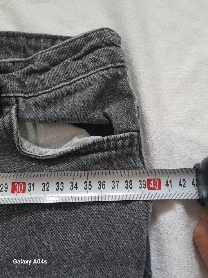 Gri Kadın Denim Pantolon Midi Boy - Görsel 4