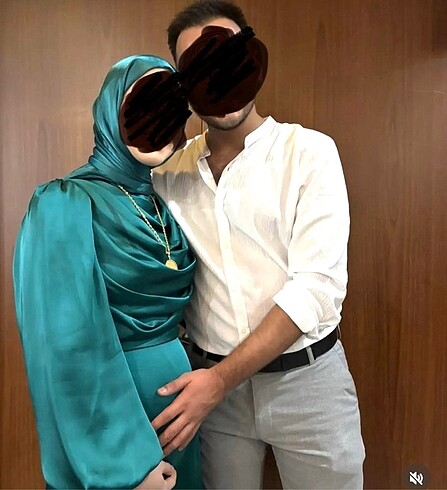 36 Beden yeşil Renk Tesettür abiye