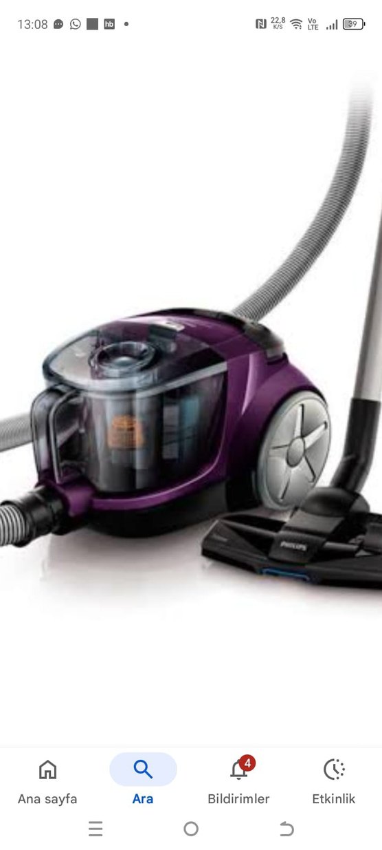 Mor Philips Toz Torbasız Elektrikli Süpürge - Görsel 4