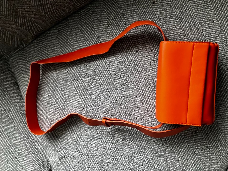 Turuncu Deri Kadın Çantası - Görsel 2