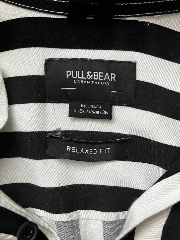 Siyah Beyaz Çizgili Uzun Kollu Erkek Gömlek - Görsel 3